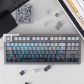 Gradient Grey 104+28 Full PBT Gradient Blue Dip-dye Keycaps Set Doubleshot Backlit OEM Profile for Cherry MX Mechanical Keyboard